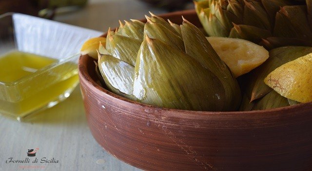 Carciofi Bolliti Cottura Dell Antica Ricetta Siciliana Fornelli Di Sicilia